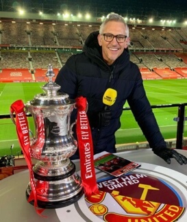 Gary Lineker with trophy